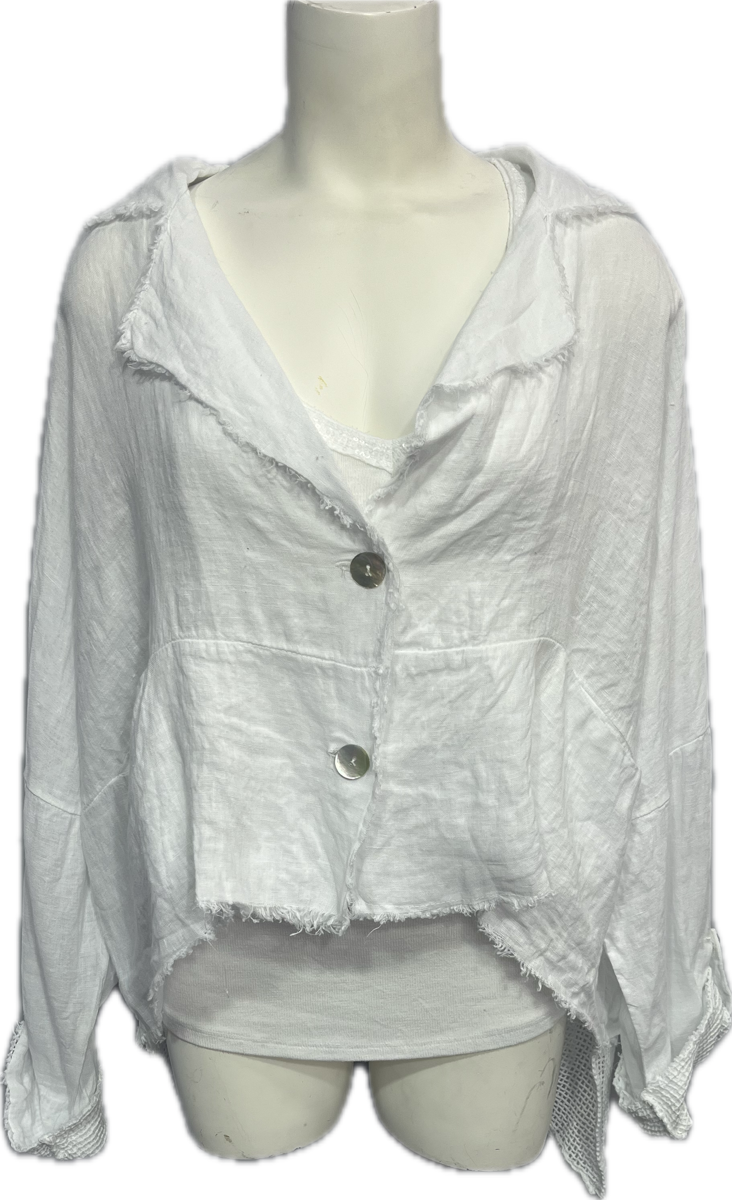 Crotched Linen Jacket