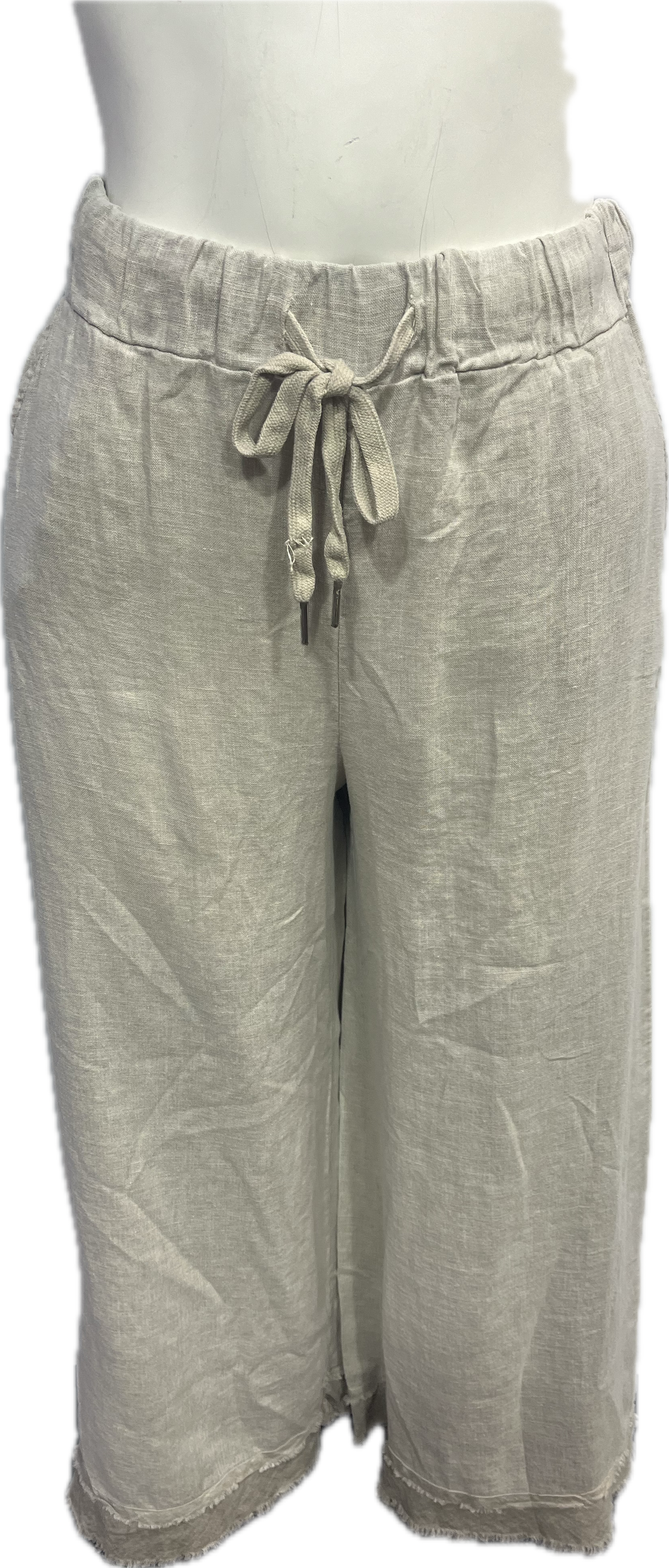 Linen/Rayon Ruffled Pants