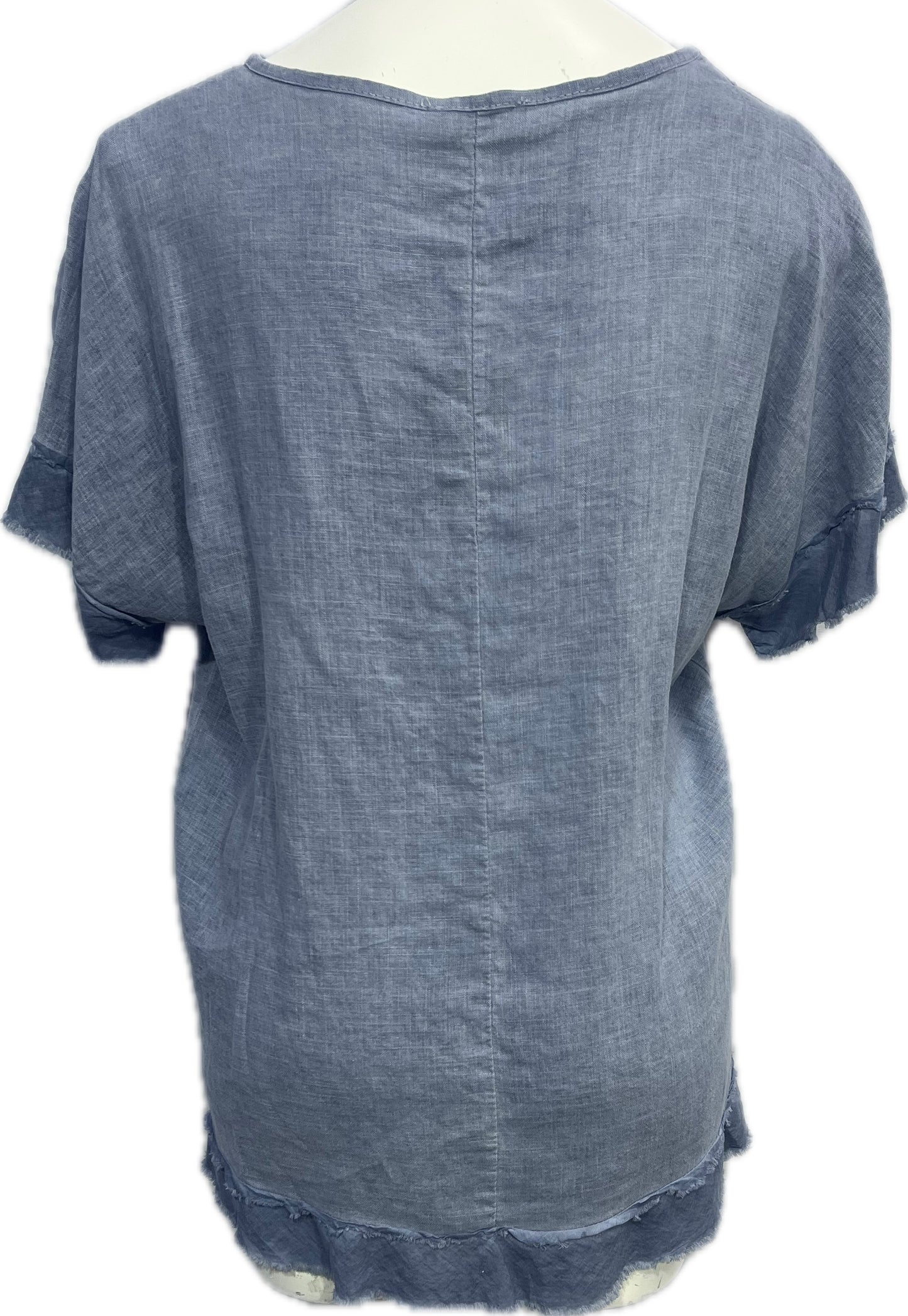 Linen/Rayon Ruffled Top