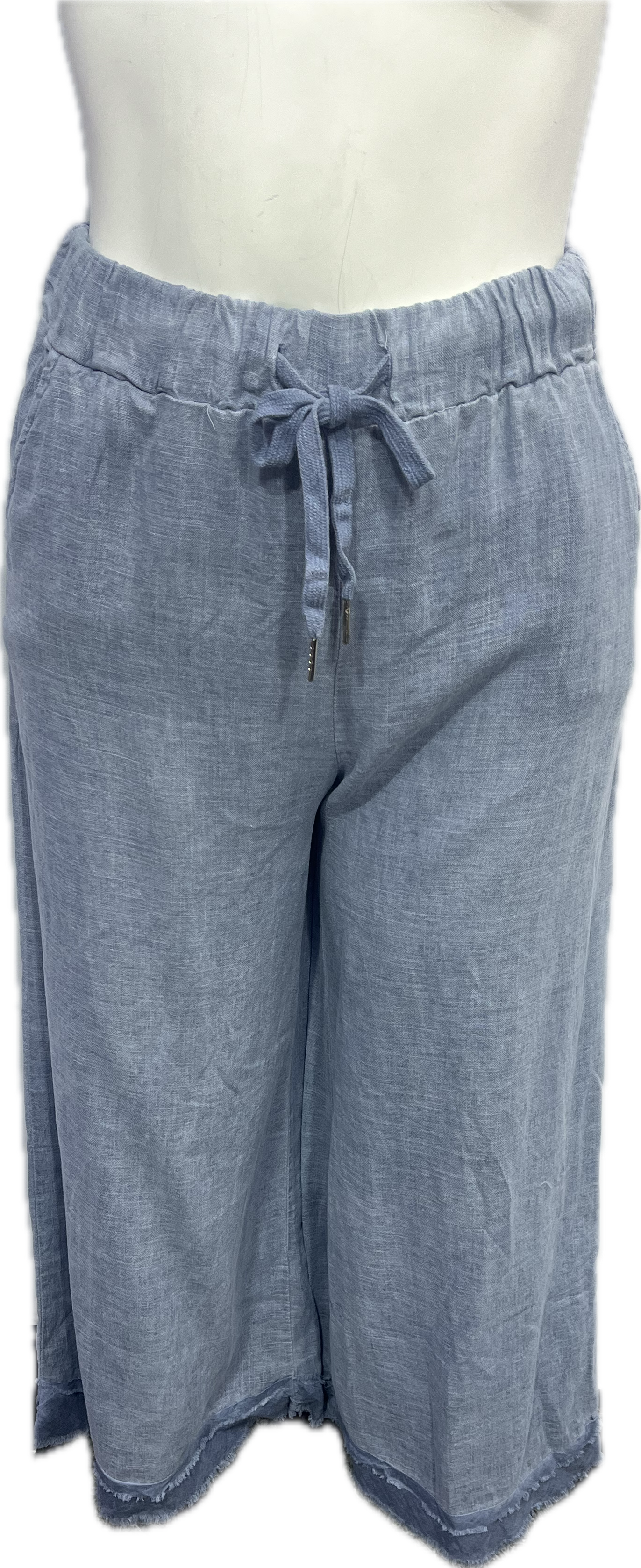 Linen/Rayon Ruffled Pants