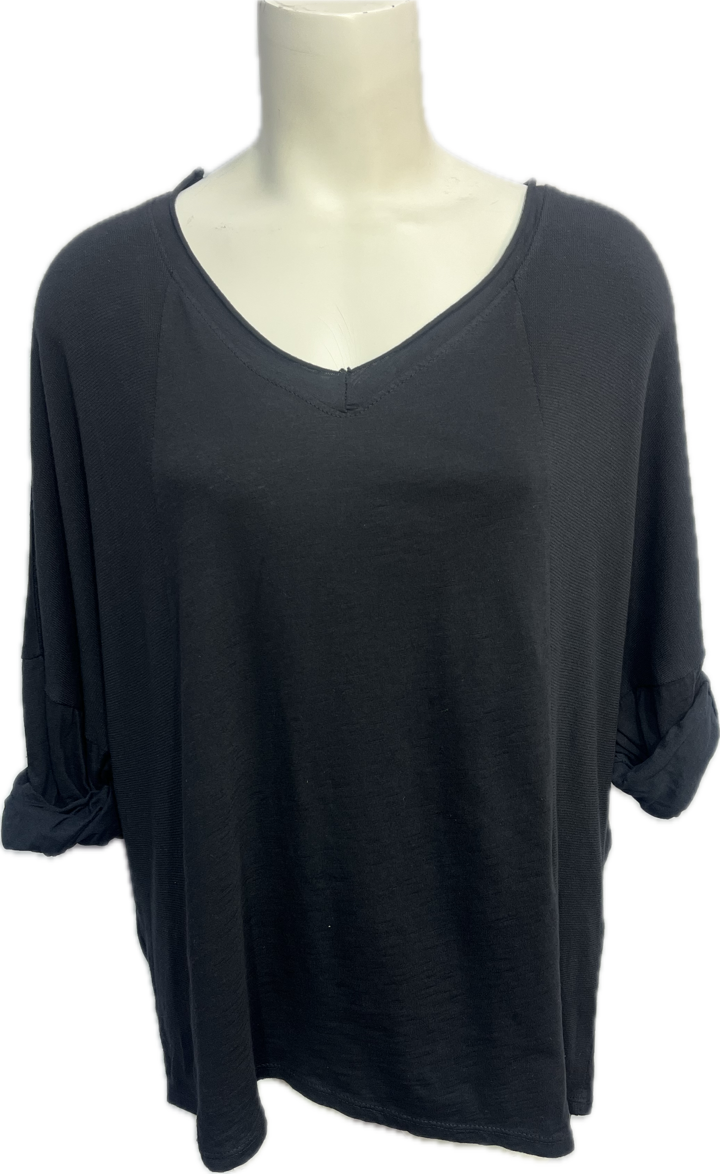 Two Toned V-neck Cotton Top