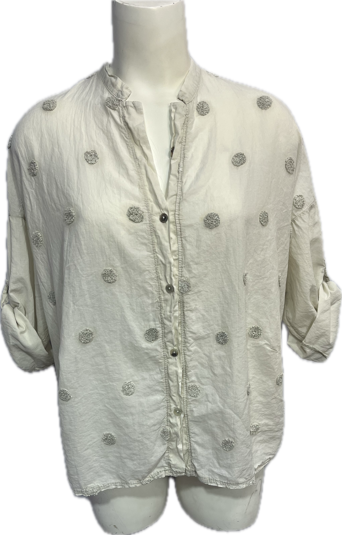 Button Up Cotton Dot Top