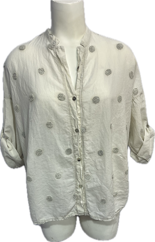 Button Up Cotton Dot Top