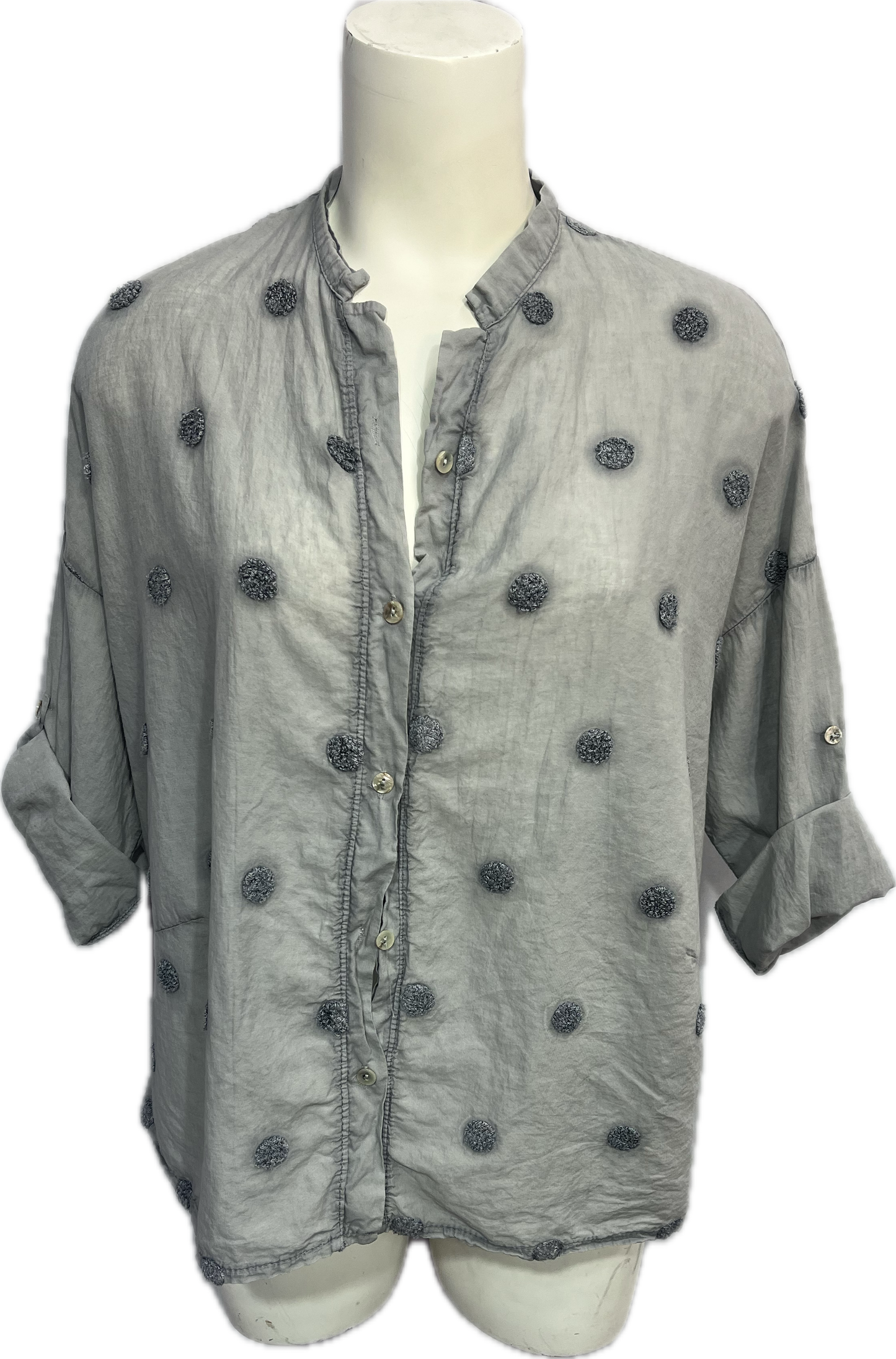 Button Up Cotton Dot Top