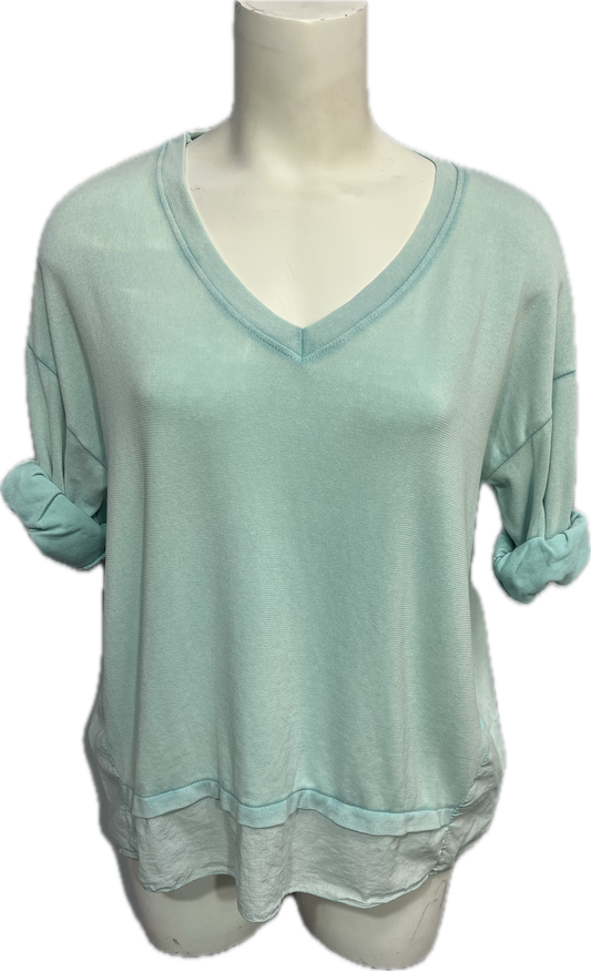 V-Neck High Low Cotton Top