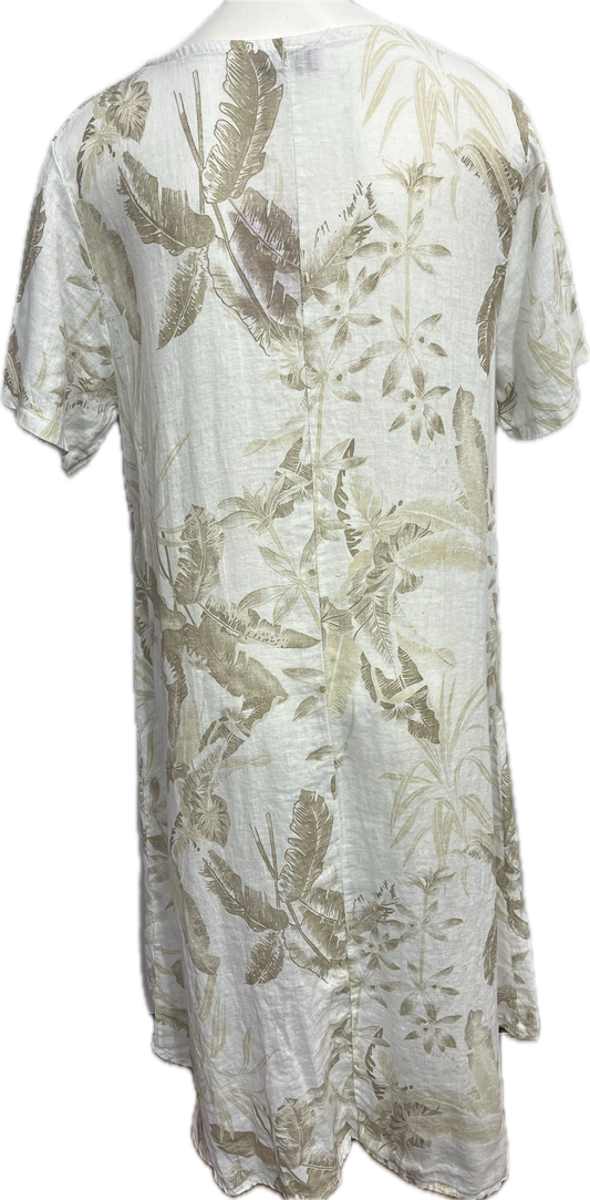 Floral Leaf Linen Dress