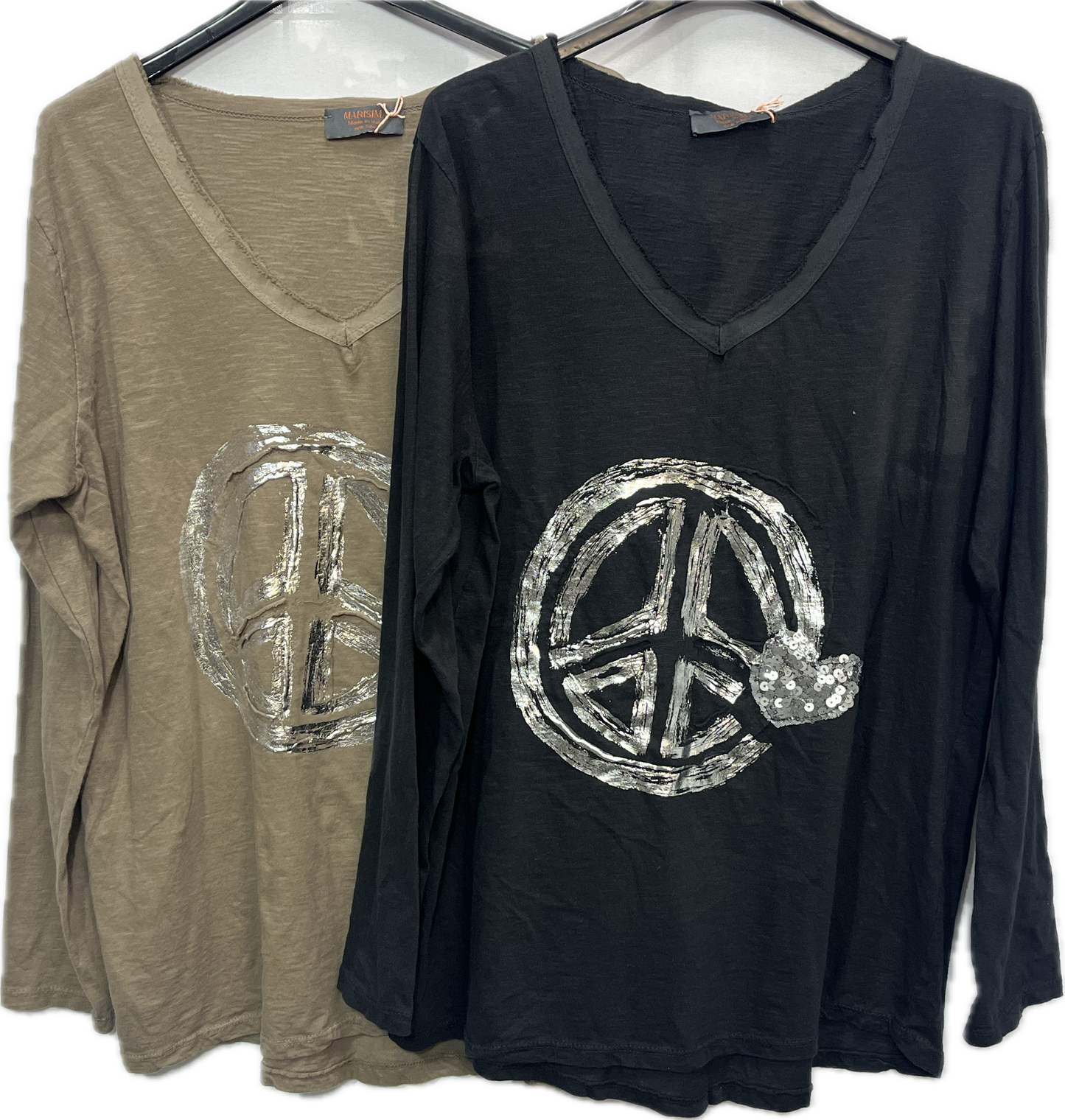 Peace Top Black, Taupe