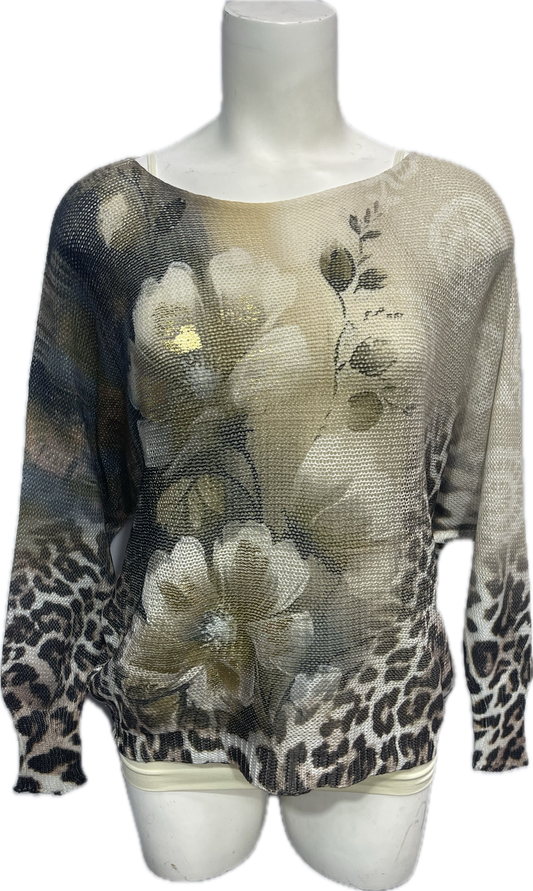 Flower Leopard mesh top