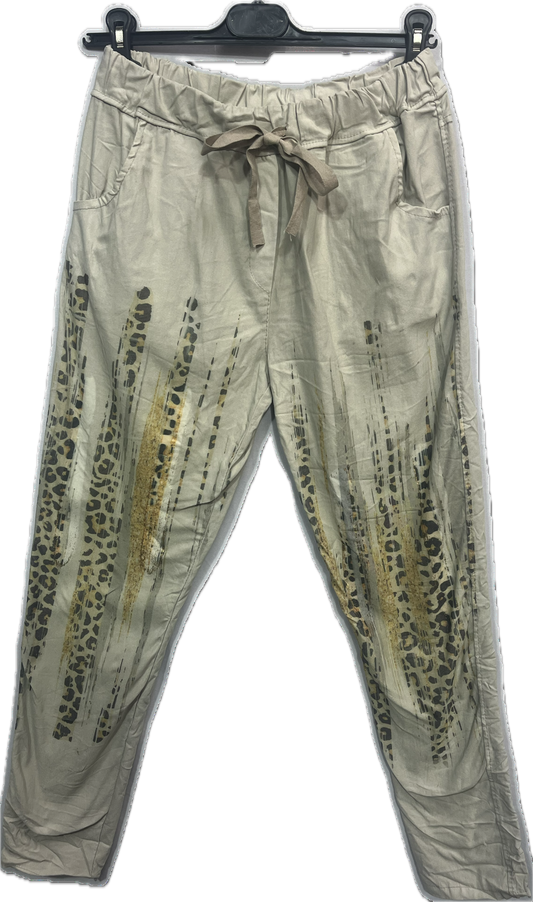 Leopard Print Gold Foil Pants