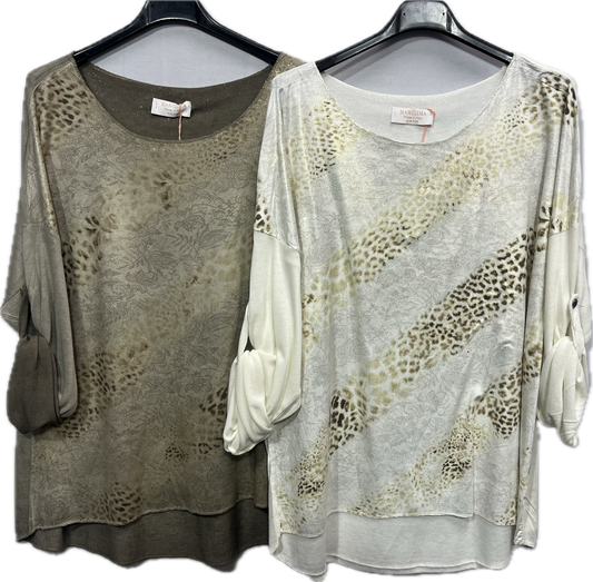 Leopard Gold Foil Print Top