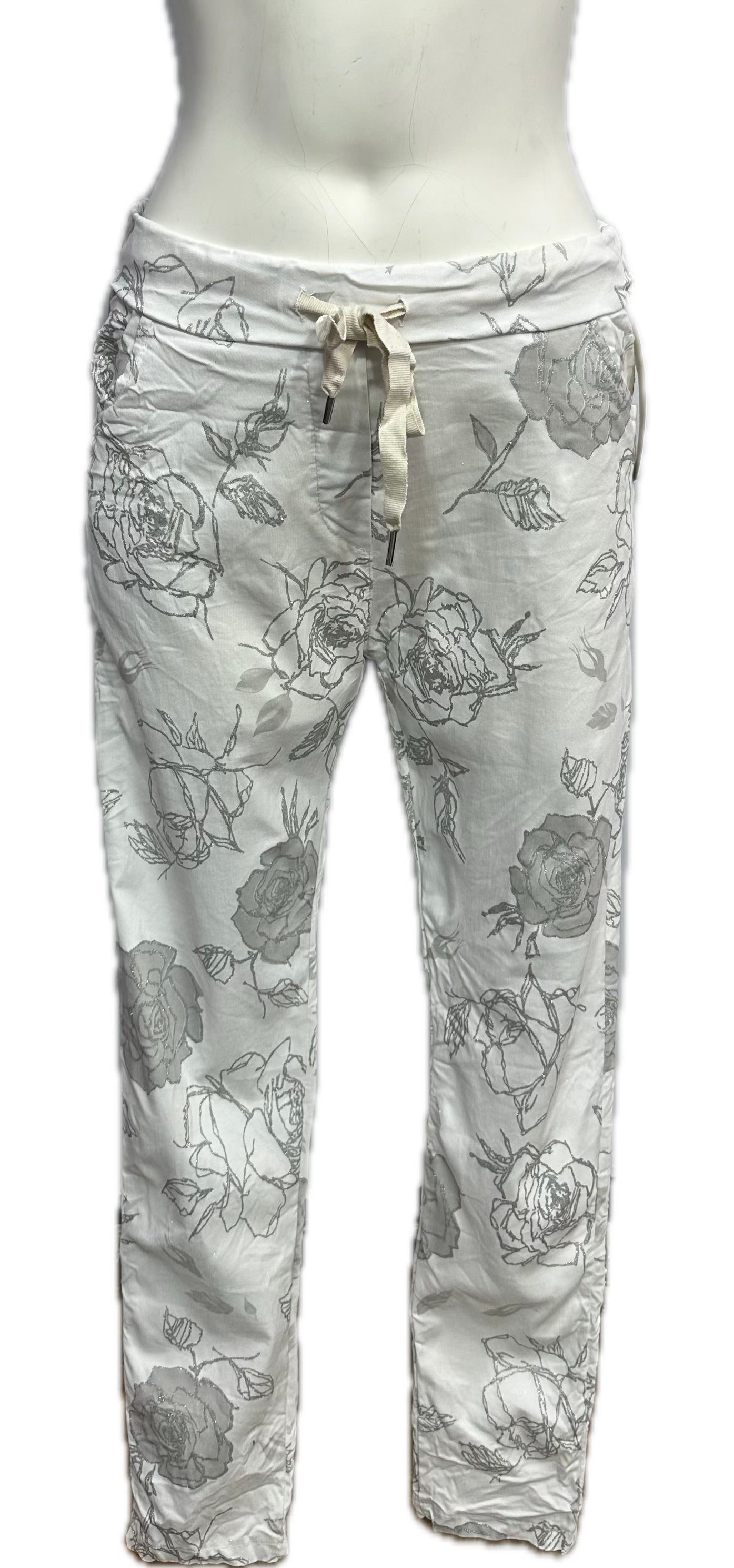 Rose Silver Foil Pants