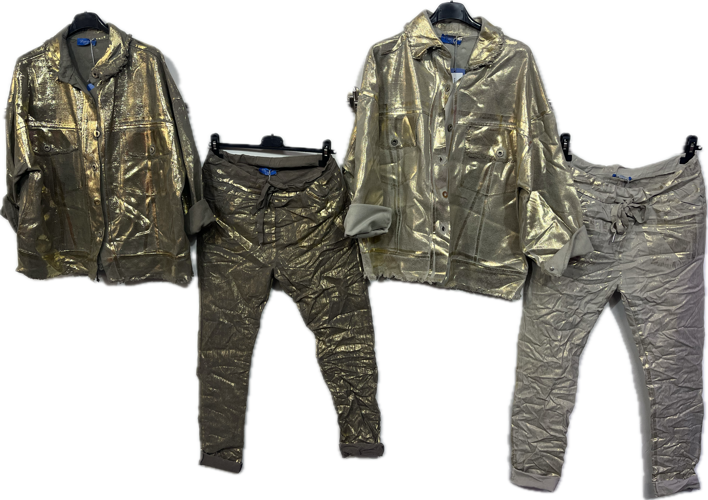 Button Down Jacket with Gold Foil