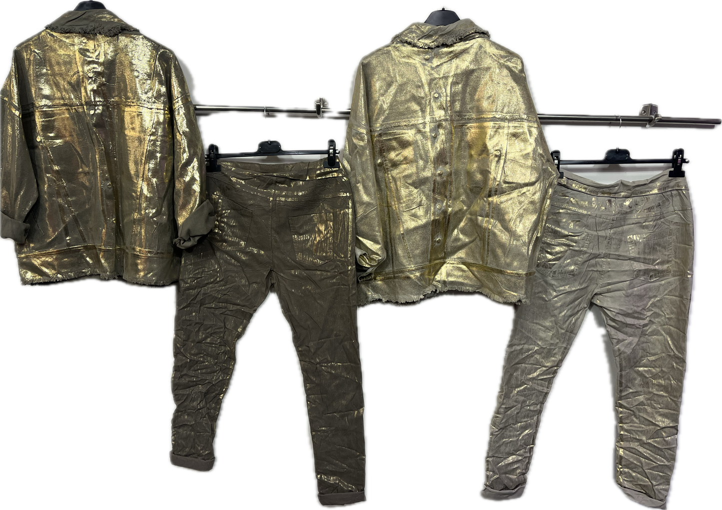 Button Down Jacket with Gold Foil