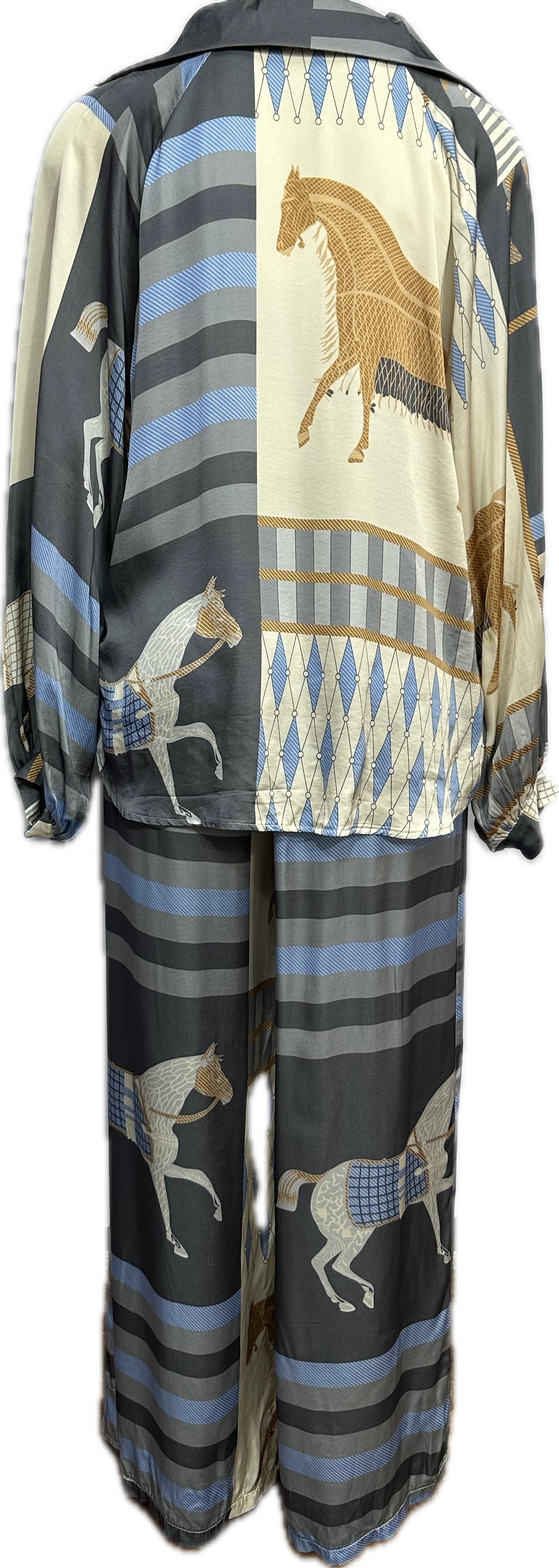 Abstract Horse Silk Top