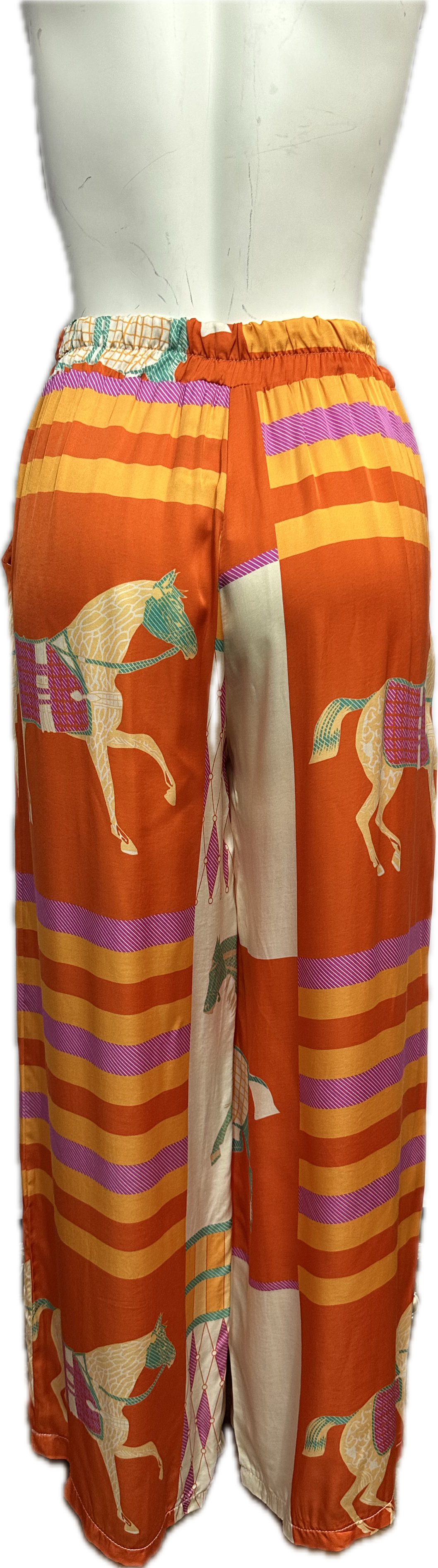 Abstract Horse Silk Pants