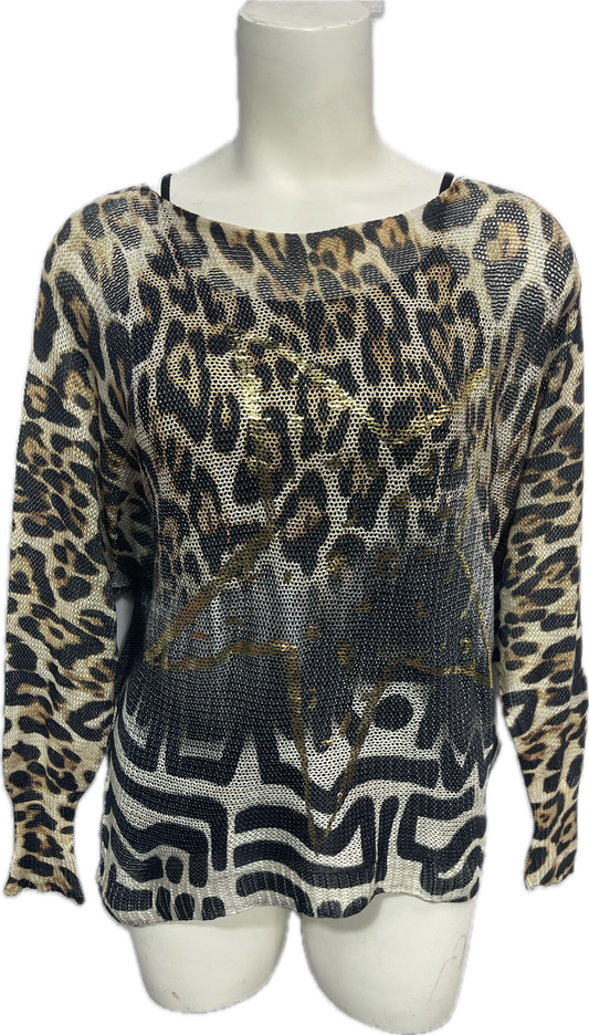 Star Leopard mesh top