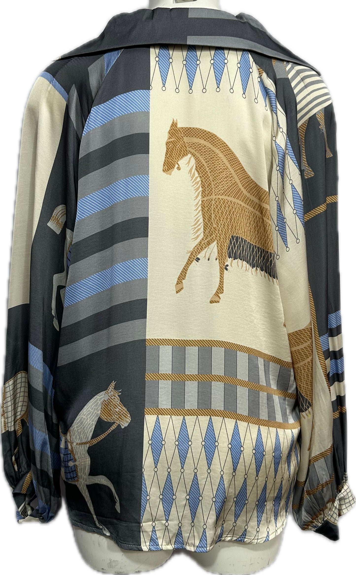 Abstract Horse Silk Top