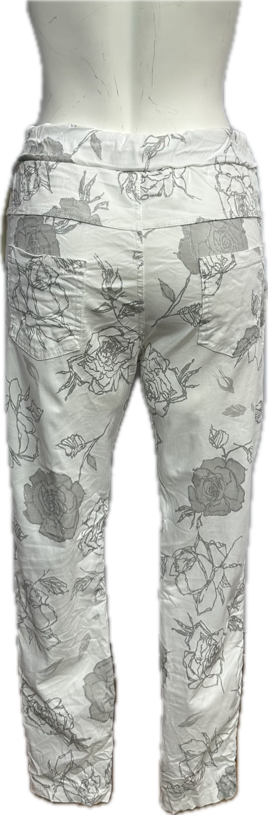 Rose Silver Foil Pants