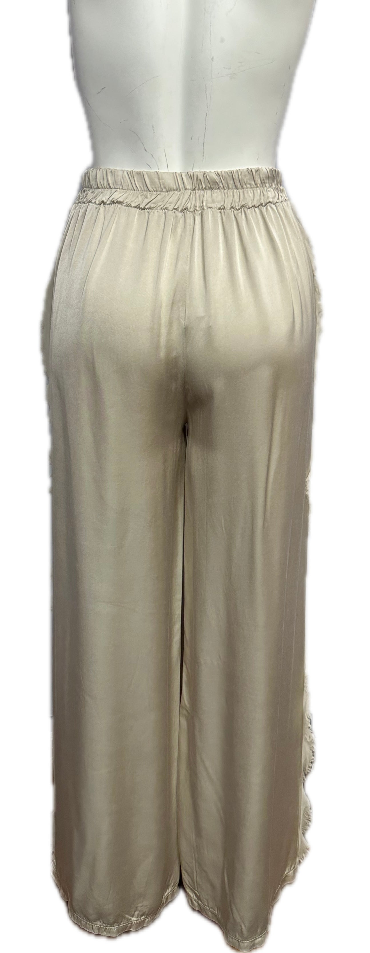 Ruffle Silk Pants