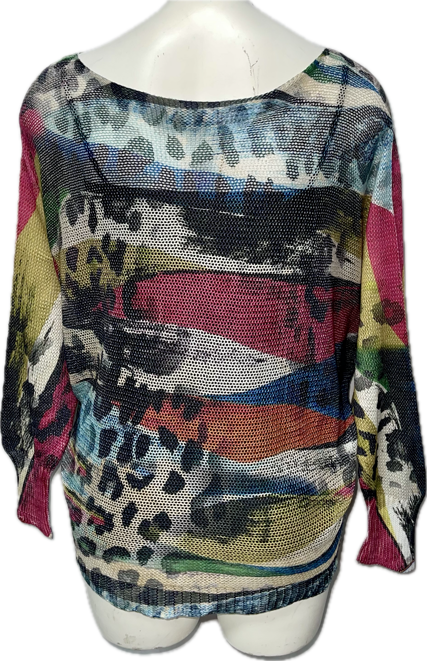 Abstract Cheetah Print Mesh Top