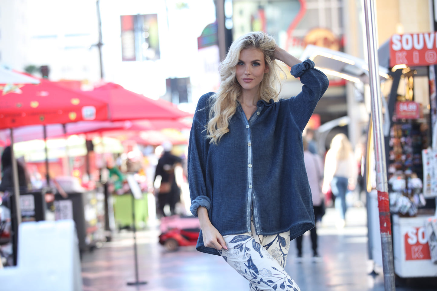 Cotton Button-Down Top