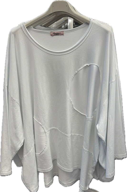 Abstract Cotton High-low Top