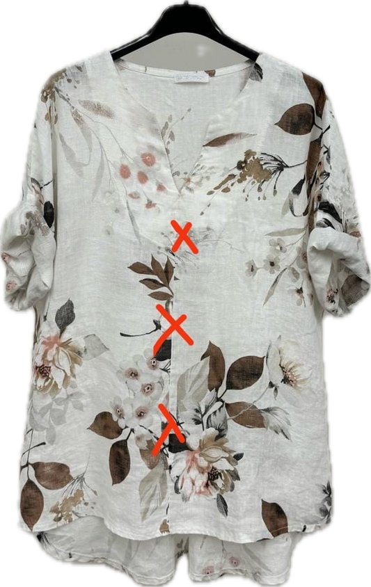 Floral Linen V-Neck Dress