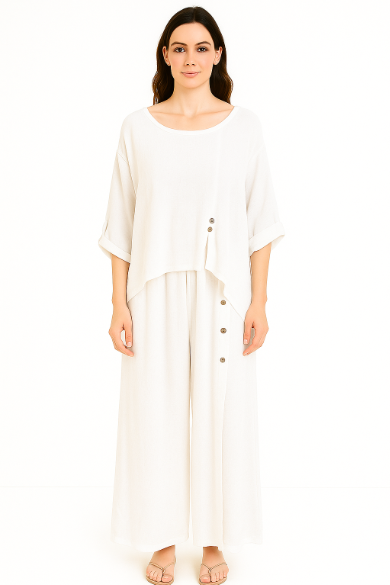 Gauze Buttons Pants