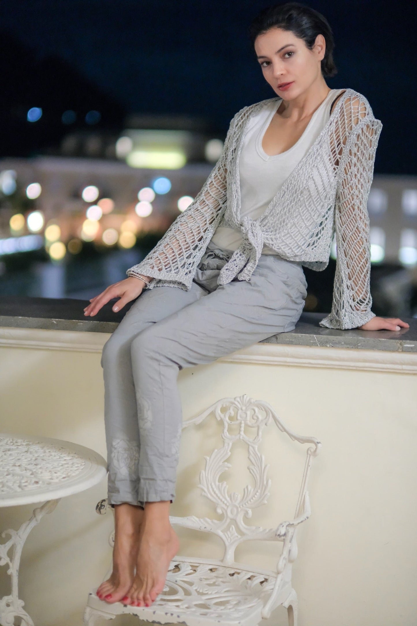 Crochet Tie-Front Top