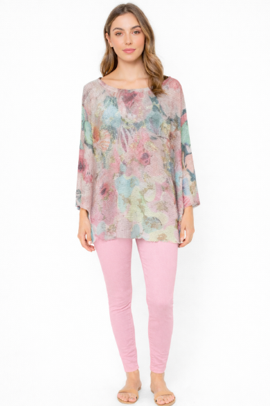 Floral Whimsy Mesh Top