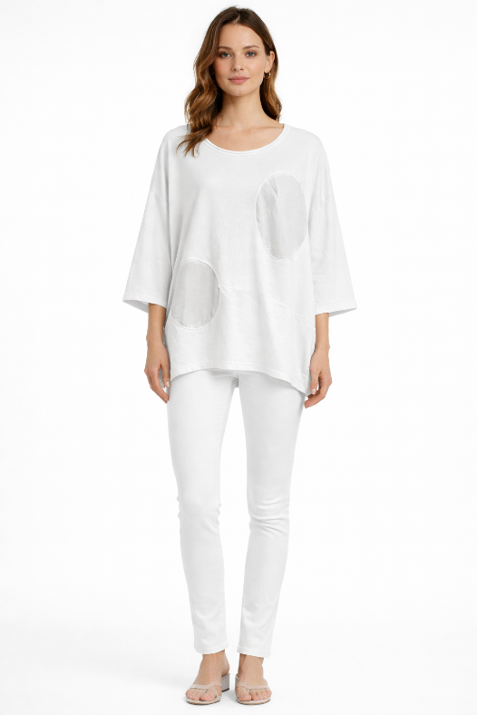 Abstract Cotton High-low Top