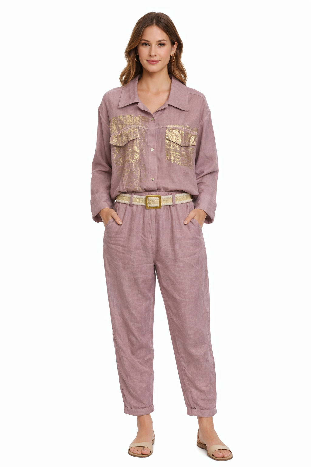 Linen Pants with Belt