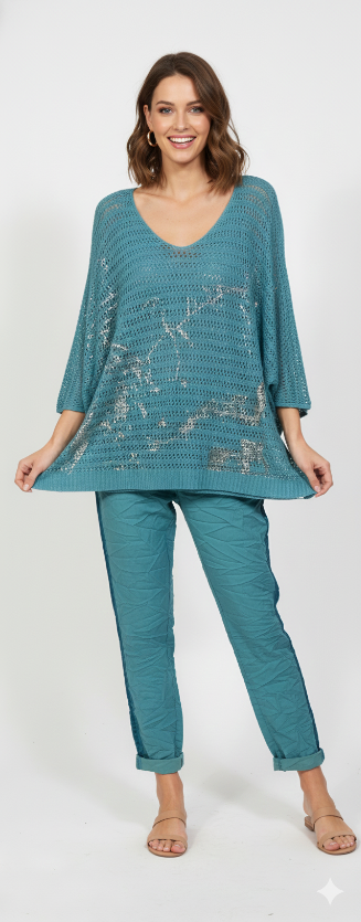 Silver Foil Meash Top