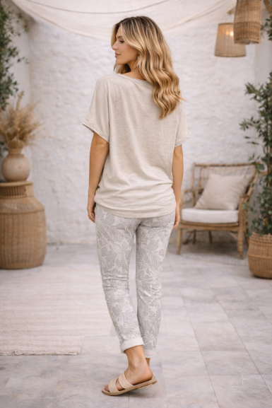 Leaf print Stretch Pant