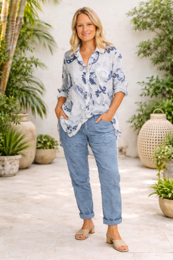 Floral Embroidery Stretch Pant