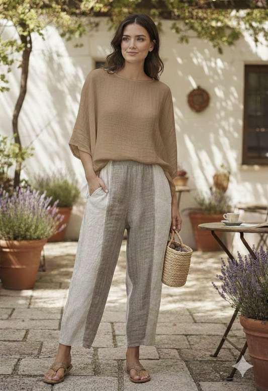 Linen Two Toned Pants