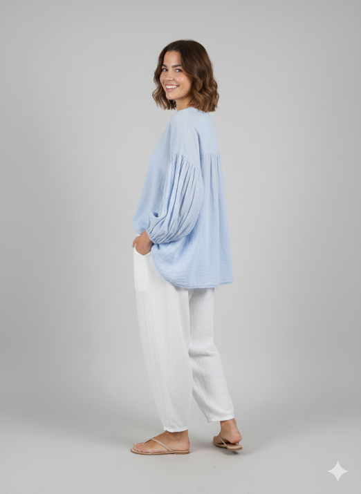 Cotton V-neck Top