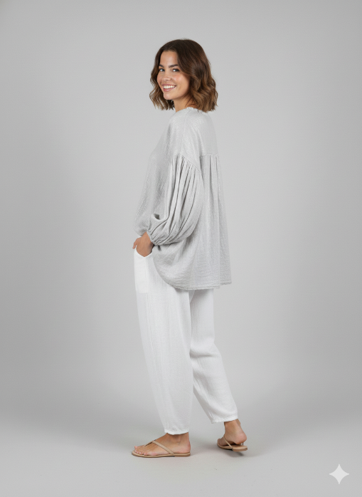 Cotton V-neck Top
