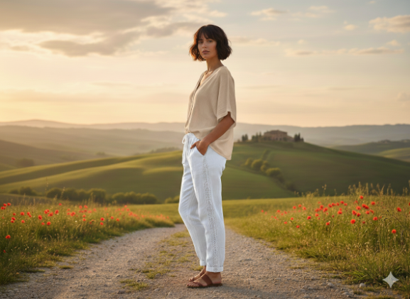 Sequin Lace Trim Stretch Joggers