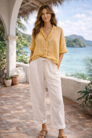 Ruffle-Neck Top