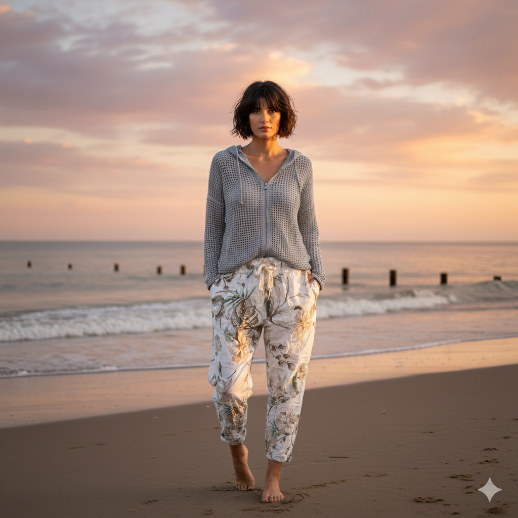 Vintage Floral Stretch Pants