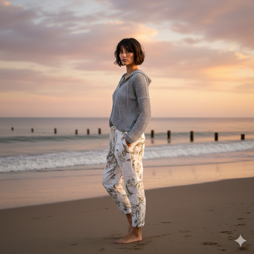 Vintage Floral Stretch Pants