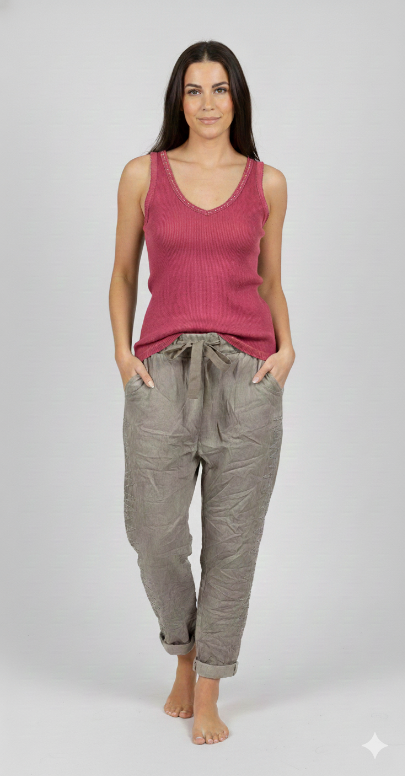 Sequin V-Neck Tank Tops