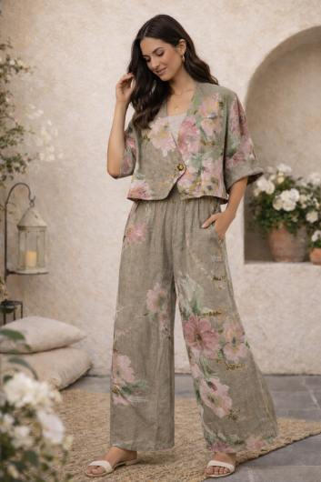 Floral Meadow Linen Pants