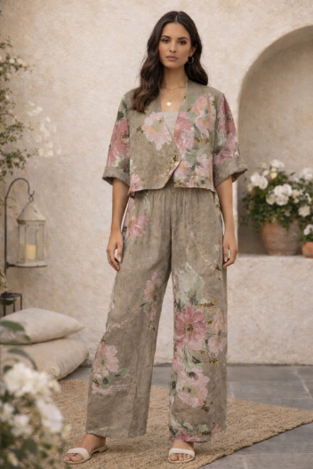 Floral Meadow Linen Pants