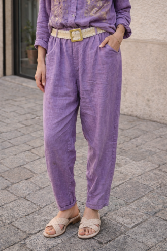 Linen Pants with Belt