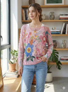 Soft Blossoms Mesh Top
