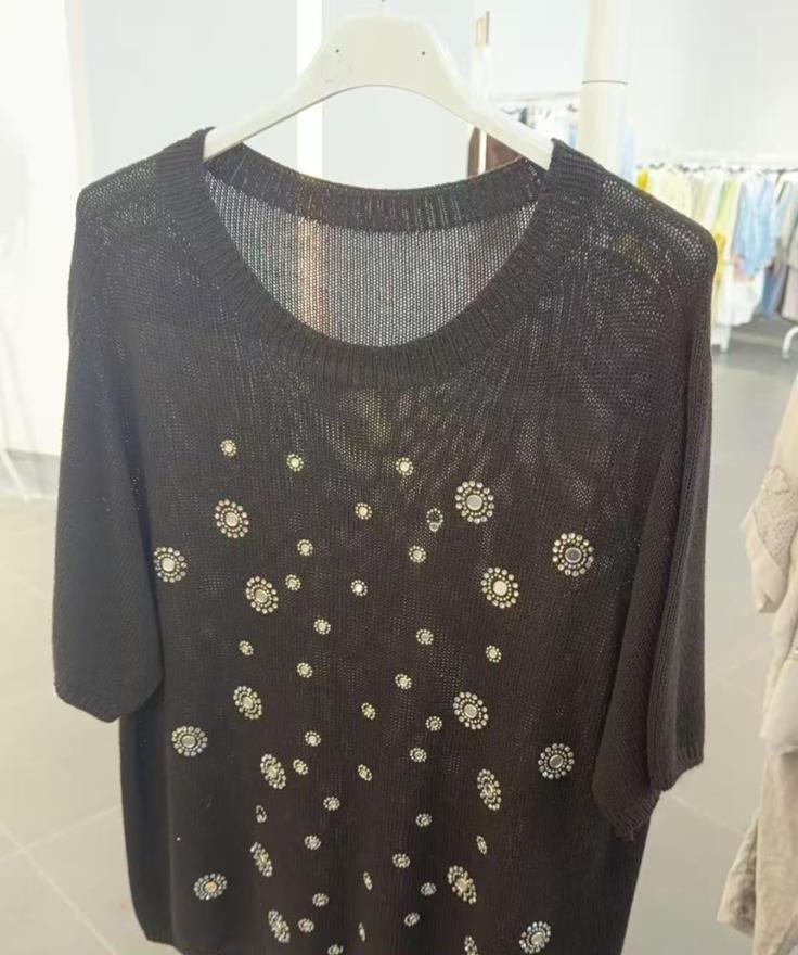 Midnight Sparkle Mesh Top