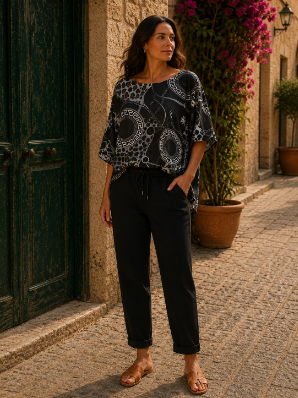 Chain Leopard Mesh Top