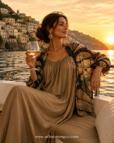 Golden Palm Silk Cardigan